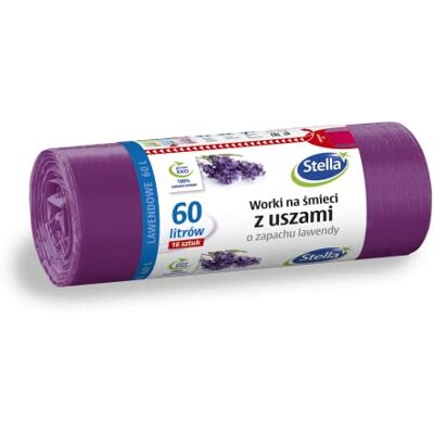 Stella pack Stella Strong 023578 Soppåsar med handtag, Violett, 60 l x 16 stycken Stella pack Stella Strong 023578 Soppåsar med handtag, Violett, 60 l x 16 stycken