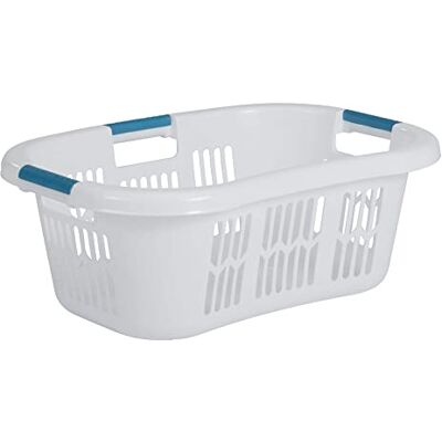 Rubbermaid Gummistapporg, liten höftkorg, 2.1-Bushel, vit, tvätt, förvaring, badrum, sovrum, hemgarderob klädkorg Rubbermaid Gummistapporg, liten höftkorg, 2.1-Bushel, vit, tvätt, förvaring, badrum, sovrum, hemgarderob klädkorg