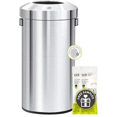 EKO Urban Commercial 90 liter/23,7 gallon öppen topp trash can, borstad finish i rostfritt stål EKO Urban Commercial 90 liter/23,7 gallon öppen topp trash can, borstad finish i rostfritt stål