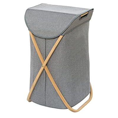 Wenko tvättkorg mod. Bahari, högkvalitativ tvättkorg, bamburam kombinerad med grå tvättpåse, platsbesparande vikbar, kapacitet: 79 liter, 40 x 68 x 46 cm Wenko tvättkorg mod. Bahari, högkvalitativ tvättkorg, bamburam kombinerad med grå tvättpåse, platsbesparande vikbar, kapacitet: 79 liter, 40 x 68 x 46 cm