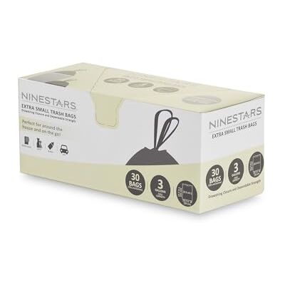 Ninestars NSTB-3-30 extra stark vit papperskorg med dragskostängning, 3 Gal. / 12 L., 30 st Ninestars NSTB-3-30 extra stark vit papperskorg med dragskostängning, 3 Gal. / 12 L., 30 st