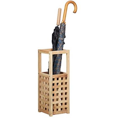 Relaxdays valnöt paraplystativ, naturlig, brun, 50 x 18 cm Relaxdays valnöt paraplystativ, naturlig, brun, 50 x 18 cm