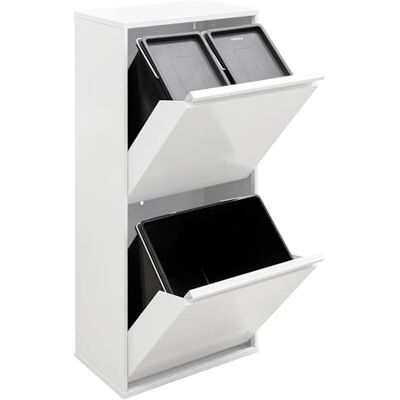 ARREGUI Basic CR401-B Papperskorg med 3 fack 11 + 11 + 23 L (45 L) Med behållare och organiska soptunnor Papperskorgar för kök, återvinningsbehållare Vit ARREGUI Basic CR401-B Papperskorg med 3 fack 11 + 11 + 23 L (45 L) Med behållare och organiska soptunnor Papperskorgar för kök, återvinningsbehållare Vit