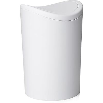 Tatay Soptunna med Svänglock för Badrum, med 6 L Kapacitet, för Hemmet Soptunna för Avfall Kompakt och Modern Design Hållbar Plast och Lätt att Rengöra Praktisk Avfallshantering Tatay Soptunna med Svänglock för Badrum, med 6 L Kapacitet, för Hemmet Soptunna för Avfall Kompakt och Modern Design Hållbar Plast och Lätt att Rengöra Praktisk Avfallshantering