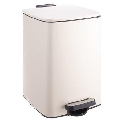 Relaxdays Kök, 12 liter, automatisk sänkning, avtagbar innerhink, matt metall, fyrkantig pedal, beige Relaxdays Kök, 12 liter, automatisk sänkning, avtagbar innerhink, matt metall, fyrkantig pedal, beige