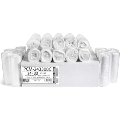 Aluf Plastics 30,5 liter genomskinliga soppåsar (1 000 antal) – 24 tum x 33 tum – PCM-serie premium hög densitet 8 mikron motsvarande sopväskor för badrum, kontor, industri, kommersiell, vaktmästare Aluf Plastics 30,5 liter genomskinliga soppåsar (1 000 antal) – 24 tum x 33 tum – PCM-serie premium hög densitet 8 mikron motsvarande sopväskor för badrum, kontor, industri, kommersiell, vaktmästare