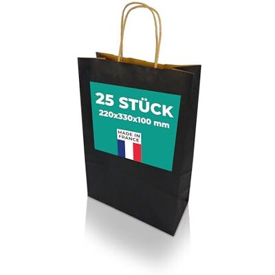 h-Green 25 h-gröna pappersbärväskor tillverkade av återvunnet papper svart 220 x 330 x 100 h-Green 25 h-gröna pappersbärväskor tillverkade av återvunnet papper svart 220 x 330 x 100