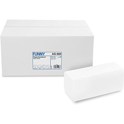 Funny AG-060 Pappershanddukar, Vit, 24 x 21,5 cm, Paket med 4000 Funny AG-060 Pappershanddukar, Vit, 24 x 21,5 cm, Paket med 4000