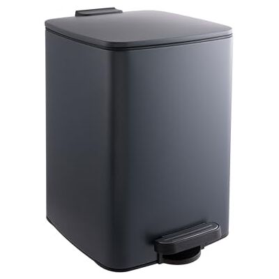 Relaxdays Kök, 12 liter, automatisk sänkning, avtagbar innerhink, matt metall, fyrkantig pedal, svart Relaxdays Kök, 12 liter, automatisk sänkning, avtagbar innerhink, matt metall, fyrkantig pedal, svart
