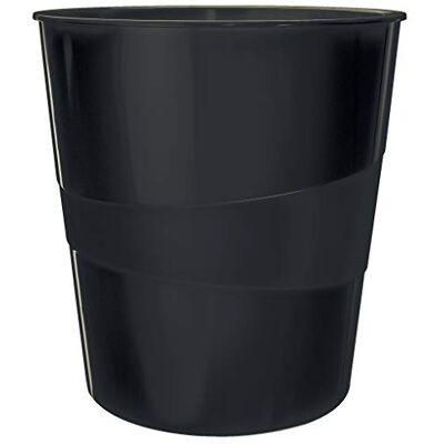 Leitz WOW Papperskorg, 15 liter, plast, svart, 52781095 Leitz WOW Papperskorg, 15 liter, plast, svart, 52781095