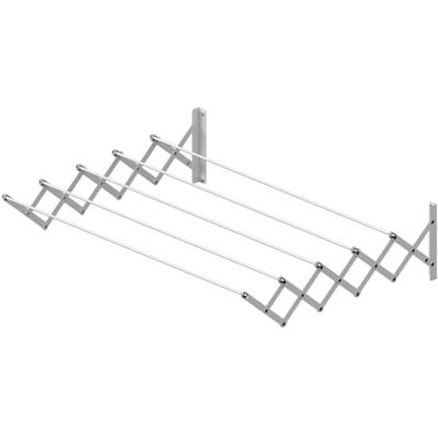 Cuncial Utdragbart väggtorkställ 160cm Tillverkad av höghållfast aluminium Mått: 160 x 23 x 71 cm Vikbart klädställ Utomhus/inomhus klädhängare Cuncial Utdragbart väggtorkställ 160cm Tillverkad av höghållfast aluminium Mått: 160 x 23 x 71 cm Vikbart klädställ Utomhus/inomhus klädhängare