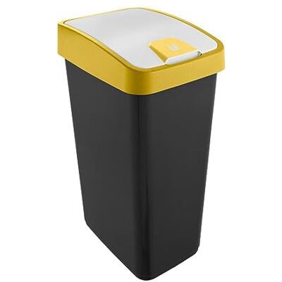 keeeper Premium Papperskorg med vändlock, Soft Touch, 45 l, Magne, gul keeeper Premium Papperskorg med vändlock, Soft Touch, 45 l, Magne, gul