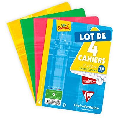 Clairefontaine Cahier piqre lot de 4, 170 x 220 mm, sèyËs VE = 1 Clairefontaine Cahier piqre lot de 4, 170 x 220 mm, sèyËs VE = 1
