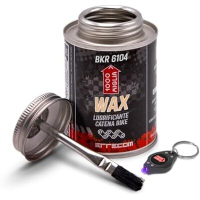 ERRECOM 1000 Miglia BKR 6104 DRY WAX Bike Chain for Dry and Dusty Weather Conditions 240 ml, All-In-One Can, Brush included ERRECOM 1000 Miglia BKR 6104 DRY WAX Bike Chain for Dry and Dusty Weather Conditions 240 ml, All-In-One Can, Brush included