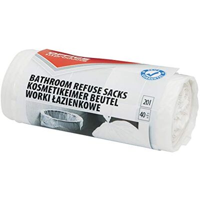 OFFICER PRODUCTS 22025169-14 soppåsar 20 l 40 stycken/rullar soppåse soppåse soppåsar för hushållsavfall för badrum standard (HDPE) färg: vit OFFICER PRODUCTS 22025169-14 soppåsar 20 l 40 stycken/rullar soppåse soppåse soppåsar för hushållsavfall för badrum standard (HDPE) färg: vit