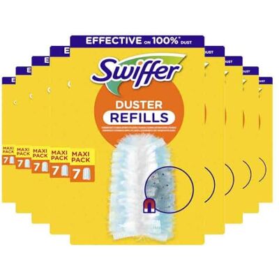 Swiffer Påfyllningar Dammfångare, fånga och blockera 3 gånger mer damm och hår/hår än traditionell dunjacka, 63 st (7 x 9) Swiffer Påfyllningar Dammfångare, fånga och blockera 3 gånger mer damm och hår/hår än traditionell dunjacka, 63 st (7 x 9)