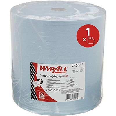 WYPALL Torkdukar, L30, industriella rengöringsdukar, 3-lager, 1 jumbo rulle x 670 dukar, blå, 7426 WYPALL Torkdukar, L30, industriella rengöringsdukar, 3-lager, 1 jumbo rulle x 670 dukar, blå, 7426