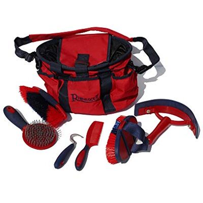 Rhinegold Grooming Bag med sats – röd Rhinegold Grooming Bag med sats – röd