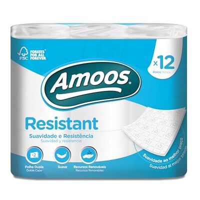 Amoos Resistant toalettpapper 2 lager 48 rullar (40 + 8 gratis) Amoos Resistant toalettpapper 2 lager 48 rullar (40 + 8 gratis)