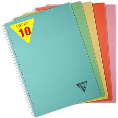 Clairefontaine 327115Cpack Linicolor cahier reliure intégrale 21x29,7cm 100p séyès assortiment ESSENCE PAQ DE 10 Clairefontaine 327115Cpack Linicolor cahier reliure intégrale 21x29,7cm 100p séyès assortiment ESSENCE PAQ DE 10