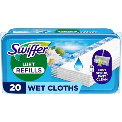 Swiffer Wet Fuktiga Rengöringsdukar för golv, med Open Window doft, 20 st, för snabb och enkel rengöring Swiffer Wet Fuktiga Rengöringsdukar för golv, med Open Window doft, 20 st, för snabb och enkel rengöring