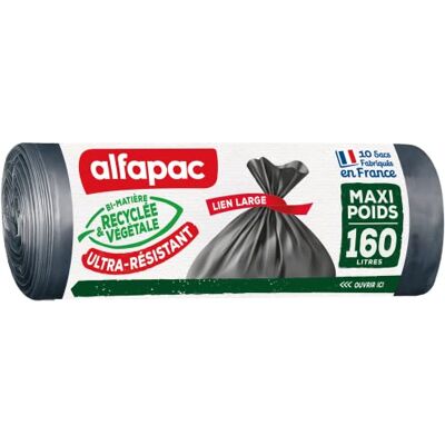 Alfapac Återvunna Soppåsar - 160L - Pack av 10 Alfapac Återvunna Soppåsar - 160L - Pack av 10