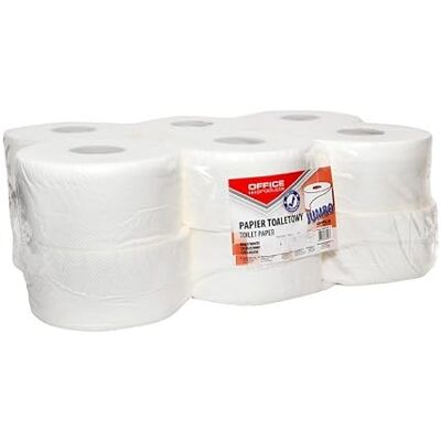OFFICER PRODUCTS OFFICE PRODUCTS Jumbo toalettpapper cellulosa, hygienpapper 2 lager, 120 m, 12 st, vitt toalettpapper OFFICER PRODUCTS OFFICE PRODUCTS Jumbo toalettpapper cellulosa, hygienpapper 2 lager, 120 m, 12 st, vitt toalettpapper