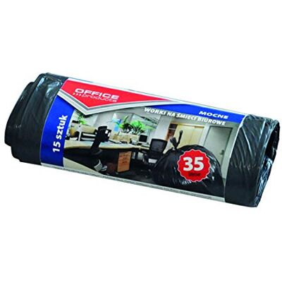 OFFICER PRODUCTS Soppåsar, Svart, 35 l x 15 stycken OFFICER PRODUCTS Soppåsar, Svart, 35 l x 15 stycken