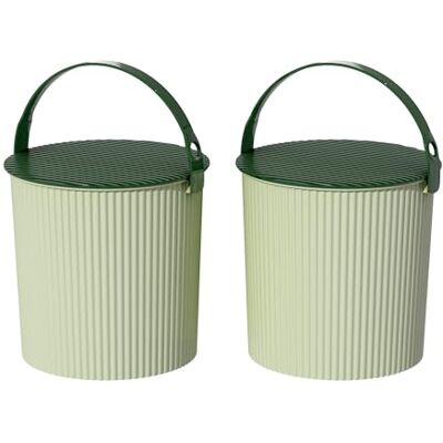 Cetomo 12 l x 2 plasthinkar med lock och handtag, stark robust vattenhink för trädgård, rengöring, tjockväggig förvaringshink med lock, hållbar, PP, BPA-fri, grön, 12 l (2-pack) Cetomo 12 l x 2 plasthinkar med lock och handtag, stark robust vattenhink för trädgård, rengöring, tjockväggig förvaringshink med lock, hållbar, PP, BPA-fri, grön, 12 l (2-pack)