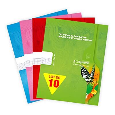 Clairefontaine Kalligrafi 2573C Uppsättning av 10 praktiska arbetsböcker (ett varumärke) – 17 x 22 – 64 Seyes linjerade sidor – 70 g och vanliga sidor 90 g – återvunnet kortfodral lackerade Clairefontaine Kalligrafi 2573C Uppsättning av 10 praktiska arbetsböcker (ett varumärke) – 17 x 22 – 64 Seyes linjerade sidor – 70 g och vanliga sidor 90 g – återvunnet kortfodral lackerade