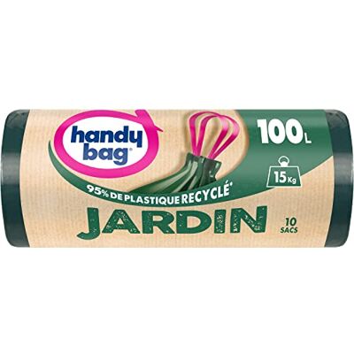 Handy Bag Handy väska rullar med 10 soppåsar JARDIN 100 L, 95% återvunnen plast, skjuthandtag, 82 x 90 cm Handy Bag Handy väska rullar med 10 soppåsar JARDIN 100 L, 95% återvunnen plast, skjuthandtag, 82 x 90 cm