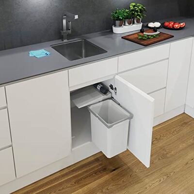 VAUTH-SAGEL Envi enkel installation sopkorg 10 l med lock för köksunderskåp, soptunna för svängdörrar, 10 liter plast ljusgrå VAUTH-SAGEL Envi enkel installation sopkorg 10 l med lock för köksunderskåp, soptunna för svängdörrar, 10 liter plast ljusgrå