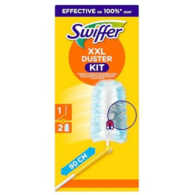SWIFFER Mikrofiber Dammsugarsats - Teleskophandtag, 2 fjärpstädare SWIFFER Mikrofiber Dammsugarsats - Teleskophandtag, 2 fjärpstädare