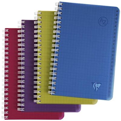 Clairefontaine 329235C Lot de 10 Répertoires à Spirale Linicolor – 11 x 17 cm – 100 sidor Petits Carreaux – Papier Blanc 90 g – Couverture Polypro transparent – Couleurs Aléatoires Intensive Clairefontaine 329235C Lot de 10 Répertoires à Spirale Linicolor – 11 x 17 cm – 100 sidor Petits Carreaux – Papier Blanc 90 g – Couverture Polypro transparent – Couleurs Aléatoires Intensive