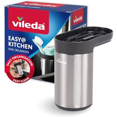 Vileda Svamphållare diskbänk i rostfritt stål – ingen borrning, svamphållare kök med sugkopp – mini diskbänk arrangör för svampar och borstar – rostfri, hållbar och enkel att installera Vileda Svamphållare diskbänk i rostfritt stål – ingen borrning, svamphållare kök med sugkopp – mini diskbänk arrangör för svampar och borstar – rostfri, hållbar och enkel att installera