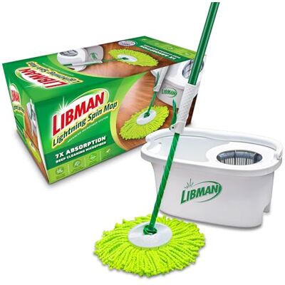 LIBMAN COMMERCIAL Libman Lightning Spin moppsystem Mopp och hink med vridare set Snurrmopp Moppar för golvrengöring Trägolvmopp 1 Totalt mopphuvud ingår LIBMAN COMMERCIAL Libman Lightning Spin moppsystem Mopp och hink med vridare set Snurrmopp Moppar för golvrengöring Trägolvmopp 1 Totalt mopphuvud ingår