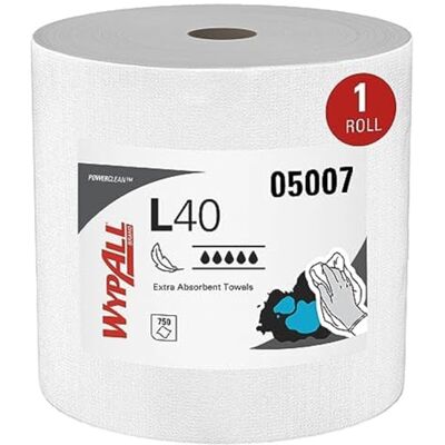WYPALL 7452 L40 torkdukar, 1-lager, 1 rulle x 750 trasor, vit WYPALL 7452 L40 torkdukar, 1-lager, 1 rulle x 750 trasor, vit