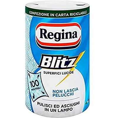 Regina Blitz Hempapper Förpackning med 1 rulle 100 maxi-ark med 3 slöjor Återvinningsbar pappersförpackning Rengör och torka i en blixt 100% FSC®-certifierat papper Regina Blitz Hempapper Förpackning med 1 rulle 100 maxi-ark med 3 slöjor Återvinningsbar pappersförpackning Rengör och torka i en blixt 100% FSC®-certifierat papper