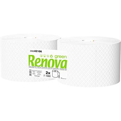 Renova Gröna mångsidiga spolar 2 800 meter spolar Vitpapper Ecolabel-certifikat Renova Gröna mångsidiga spolar 2 800 meter spolar Vitpapper Ecolabel-certifikat