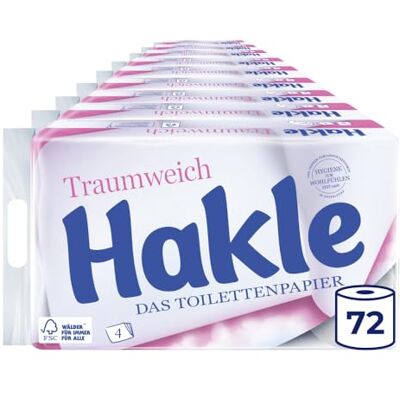 Hakle Drömmjukt toalettpapper – 72 rullar, mild rengöring för välbefinnande Hakle Drömmjukt toalettpapper – 72 rullar, mild rengöring för välbefinnande