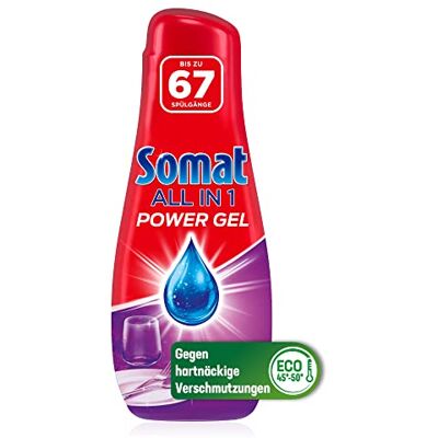 Somat All in 1 Power Gel (67 sköljningar), diskmedel för kraftfull rengöring och strålande rena porslin, även i Eco-programmet och vid låga temperaturer Somat All in 1 Power Gel (67 sköljningar), diskmedel för kraftfull rengöring och strålande rena porslin, även i Eco-programmet och vid låga temperaturer