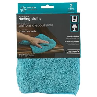 Casabella Mikrofiber 30 cm x 35 cm duk, förpackning med 2, 1 EA, Blue Dusting, 2 räkna Casabella Mikrofiber 30 cm x 35 cm duk, förpackning med 2, 1 EA, Blue Dusting, 2 räkna