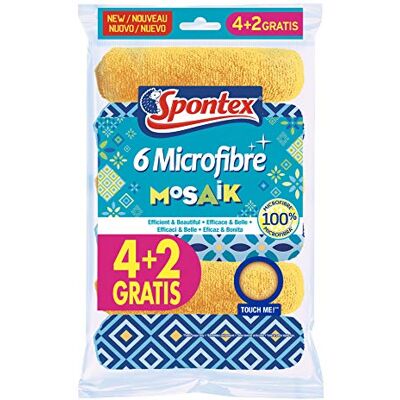 Spontex Mosaik 6-pack mikrofiberdukar Spontex Mosaik 6-pack mikrofiberdukar