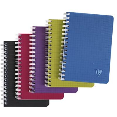 Clairefontaine 329525C samling linicolor intensivt parti de 10 carnets à spirale – 9 x 14 cm – 100 sidor Petits Carreaux – Papier Blanc 90 g – Couverture Polypro genomskinliga Couleurs aléatoires Clairefontaine 329525C samling linicolor intensivt parti de 10 carnets à spirale – 9 x 14 cm – 100 sidor Petits Carreaux – Papier Blanc 90 g – Couverture Polypro genomskinliga Couleurs aléatoires
