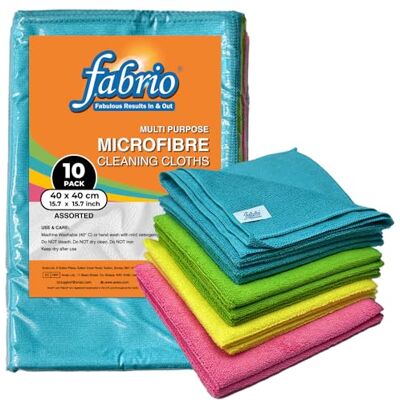 FABRIO Mikrofiber rengöringsduk blandade 40 cm x 40 cm 10-pack FABRIO Mikrofiber rengöringsduk blandade 40 cm x 40 cm 10-pack