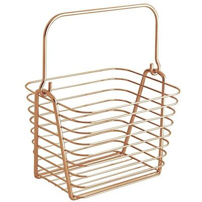 InterDesign iDesign Klassisk förvaringskorg, liten trådkorg för toalettartiklar, köksredskap, leksaker med mera av metall, kopparfärgad InterDesign iDesign Klassisk förvaringskorg, liten trådkorg för toalettartiklar, köksredskap, leksaker med mera av metall, kopparfärgad