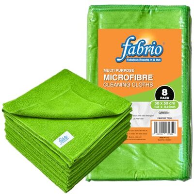 FABRIO Mikrofiber rengöringsduk Grön 30 cm x 30 cm 8-pack FABRIO Mikrofiber rengöringsduk Grön 30 cm x 30 cm 8-pack