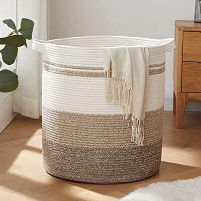 OIAHOMY Tvättkorgar – tvättkorg, förvaringskorg med handtag, dekorativ korg för vardagsrum, vävd förvaringskorg för leksakskorg, kuddar, filtar, kläder-50 x 45 cm gradient gul OIAHOMY Tvättkorgar – tvättkorg, förvaringskorg med handtag, dekorativ korg för vardagsrum, vävd förvaringskorg för leksakskorg, kuddar, filtar, kläder-50 x 45 cm gradient gul