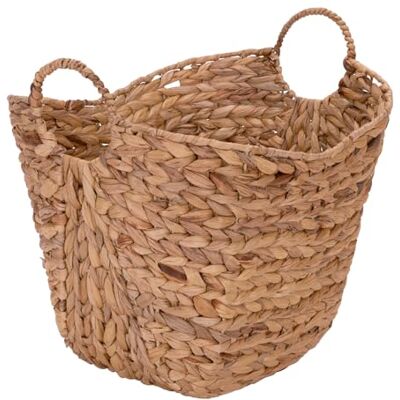 Household Essentials ML-4002 Hög vattenhyacint korg med handtag Naturlig Household Essentials ML-4002 Hög vattenhyacint korg med handtag Naturlig