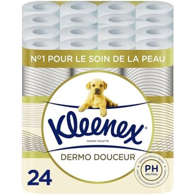 Kleenex Dermo Douceur toalettpapper 24 rullar (4 x 6 rullar) 4230420 vit Kleenex Dermo Douceur toalettpapper 24 rullar (4 x 6 rullar) 4230420 vit